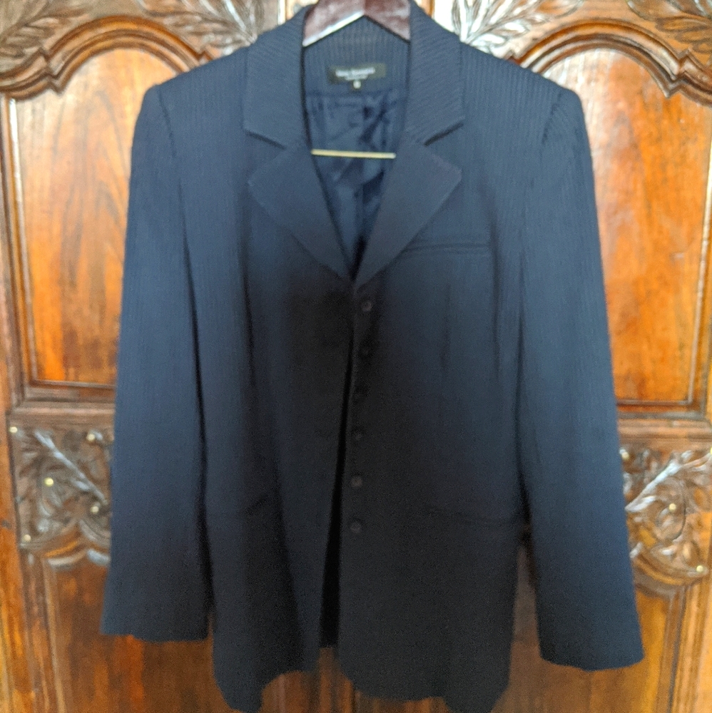 Designer Grey Pinstripe Blazer by Iris Singer
